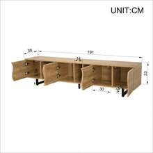 Five-Door TV Cabinet, TV Stand, TV Panel, Lower TV Stand. Unique Design. - Natural - View 2