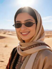 1pc Metal Frame Oval Fashion Decorative Glasses, Suitable For Everyday Use For Summer Beach Vacation,Outdoor,Travel - black gray - View 2