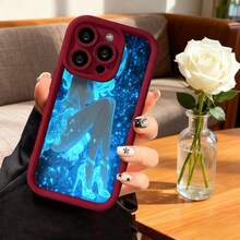 Cubierta de telefono con borde negro azul brillante con estampado de figura femenina en tacones altos y efecto de brillo estelar para uso diario y estilo urbano - Blanco - Ver 4