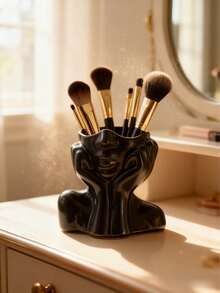 1pc Unique Creative Human Body Art Makeup Brush Holder, Desktop Makeup Brush Storage Box, Decorative Resin Sculpture - Multicolor - View 9