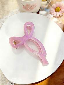 4件套女士波西米亚粉紫色大理石纹蝴蝶结花朵方形发夹，优雅百搭发饰，适合日常、休闲、派对、工作、度假、洗脸、化妆、搭配服装、情人节派对沙滩发夹 - 彩色 - 查看 7