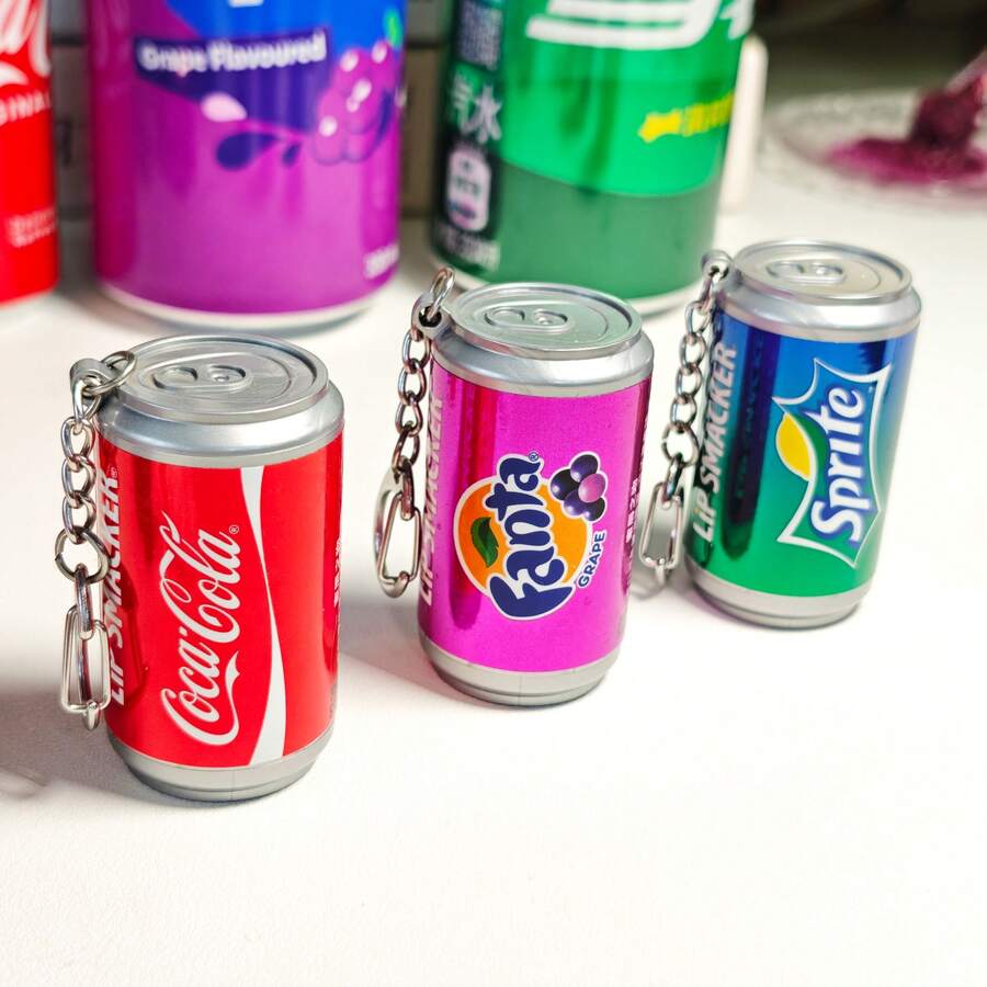 LIP SMACKER 3支/套 可口可乐润唇膏，长效保湿，富含维生素E，有色润唇膏，适合作为礼物送给亲朋好友，配有挂链，大容量润唇膏，圣诞礼物装饰品 LIPSMACKER