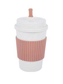 420 ml/14 oz Tasse à café réutilisable : Bouteille d'eau en plastique avec couvercle pour les aventures en plein air !