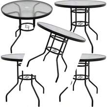 ASDCASA EASTER Mesas De Centro de Cristal para Hogar Oficinas Terrazas Jardin y Exteriores… MAX-Negro - como en la foto - Ver 1