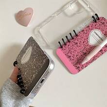 Pink Flip Phone Case With Black Ink Splash Design, Waterproof, Shockproof, Anti-Fall, Anti-Scratch. Adopts Transparent Minimalist Design, Lightweight And Luxurious. Compatible With IPhone 11, 12, 12 Pro, 13, 13 Pro, 13 Pro Max, 14, 14 Pro, 14 Pro Max, 15, 15 Pro, 15 Pro Max, 15 Plus, 16, 16 Pro, 16 Pro Max, 16 Plus, 17, 17 Pro And 17 Pro Max. - Black - View 5