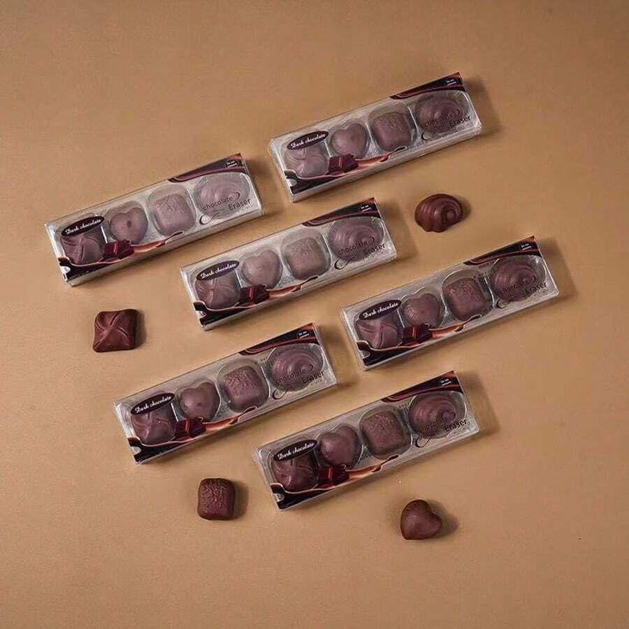 仿真巧克力橡皮擦 | 外观精美，趣味十足 | 优质无异味材质 | 独特趣味，设计细节精致 | 品质升级 | 适用于多种场景 | 送给朋友、家人和同学的完美节日礼物——新年和情人节的理想之选
