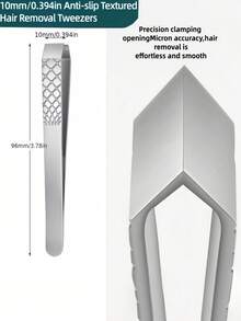 10mm Wide Stainless Steel Epilator And Hair Removal Device - Ergonomic Handle, Large Opening Suitable For Men And Women, Multi-Functional For Face And Body (Bikini Line, Eyebrows, Mustache, Chin, Upper Lip) - Durable And Hygienic Design, Suitable For White Hair And Facial Hair, Versatile Beauty Tool With High-Precision Tweezing Mechanism - Silver - View 4