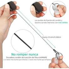 Paquete de 2 Carretes Retráctiles, llavero Retráctil Resistente, llavero Extensible Con Cable de Acero, Soporte Retractil para llaves Con Clip, Porta llaves Retractil, Color Negro - / - Ver 3
