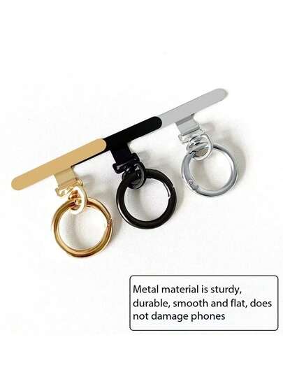 1pc Unisex Solid Color Simple Minimalist Short Phone Grip Holder, Ultra-Thin Rotatable Metal Clip, Stainless Steel Connector, Phone Lanyard Strap, Wristband, Stylish Durable Keychain, Suitable For Outdoor, Travel, Sports, Office, School, Compatible With Apple, Galaxy, Phones And Other Accessories