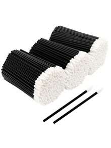 500pcs/Pack Multi-Functional Single-Head Lip Brush, Portable Lip Gloss Brush, Lip Cream Concealer Eyeshadow Brush, Fluffy Lip Brush, Nail Art Excess Glue Cotton Swabs, Eyebrow Lip Makeup Cotton Swabs, Nail Gap Cleaning Tool