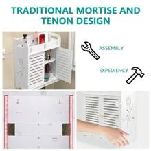 Over-the-Toilet StorageGAESHOW Armario de baño Pared clóset de Almacenamiento sobre el Inodoro Gabinete para Baño clóset de baño montado en la Pared para baño Sala de Estar Cuarto de Lavado y Cocina Blanco - blanco - Ver 5