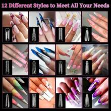 48pcs Dual Forms Tips 12 Shapes 12sizes Nail Mold For Poly UV Quick Building Gel Full Cover Tips Nail Extension Forms Manicure Tools - Clear - View 2