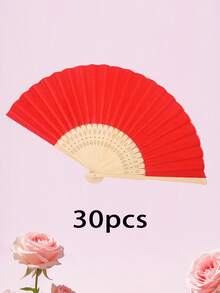 Personalized Engraved White Folding Fan, Custom Lettering Fan, Personalized Wedding Fan, Engagement Gift, Bridal Gift, Party Favor, Best Man Gift, Wedding Thank-You Gift, Birthday Gift, Baptism Gift, First Communion Gift, Personalized Gift Idea, Bamboo Folding Fan, Can Be Used For DIY Creative Blank Printing Advertising Gifts. Multifunctional, Highly Decorative, And Of Superior Quality, It Is An Ideal Gift For Her, Suitable For Tea Room, Valentine's Day, Mother's Day, Father's Day. - Multicolor - View 44