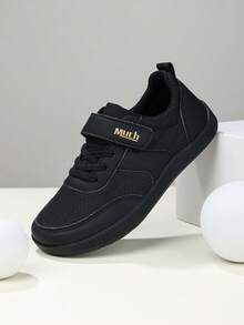 1双儿童赤足鞋，宽鞋头，适合四季户外行走，舒适柔软的黑色平底学生鞋，男女童均适用 - 黑色 - 查看 6