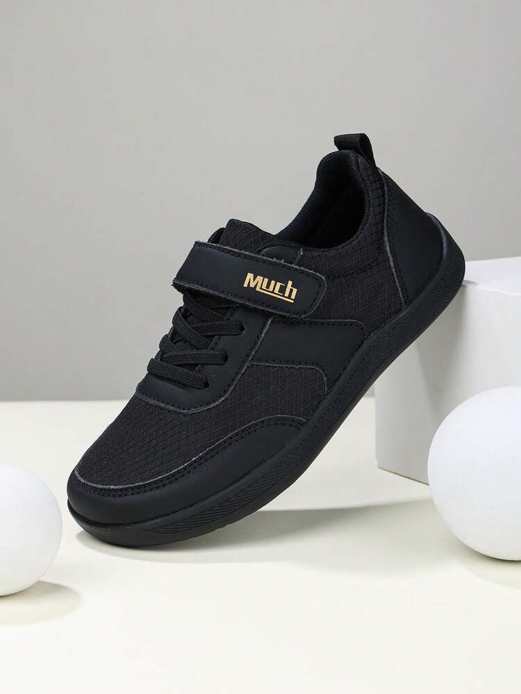 1 Pair Kids' Barefoot Shoes, Wide Toe Box, Suitable For All Seasons Outdoor Walking, Comfortable Soft Bottom Flat Black Student Shoes For Boys And Girls - Black - View 6