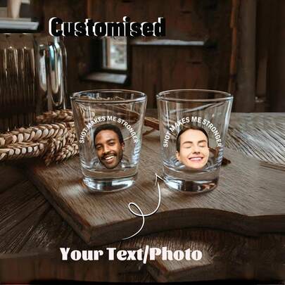 Customized Mini Transparent Shot Glasses, Personalized 2oz Beer Glasses, Fun Photo Shot Glasses, Funny Photo Beer Mugs, Customized Party Shot Glasses, Holiday Celebration Drinkware, Birthday BBQ Party Supplies, Personalized Drinking Glasses, Customized Name Shot Glasses, Daily Beer Mugs, Unique Party Gifts, Personalized Gifts For Friends, Family, Couples, Holiday Beverage Cups, Customized Funny Portrait Beer Mugs ,Kitchen Utensils