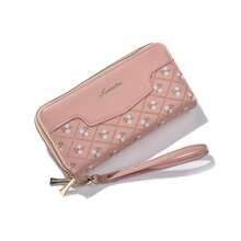 1pc Long Clutch Bag Double-Layer Portable Long Wallet Large Capacity Simple Ladies Wallet Wallet Multi-Functional Multi-Card Slot Card Holder Mobile Phone Bag Fashionable Clutch Bag Student Simple Portable Wallet Long Thin And Compact Student Wallet - Multicolor - View 11