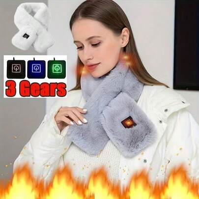 3-Heat Setting Washable Electric Heated Scarf, USB Powered Neck Warmer, Smart Temperature Control, Suitable For Men And Women, Warm Gift