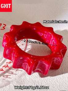 1pc Oversized Red Fashionable Bracelet, Suitable For Women's Daily Wear And Gift (Size Deviation 3mm/0.11 Is Normal) Geometric Pattern Elements - Red Series Bracelets - View 14