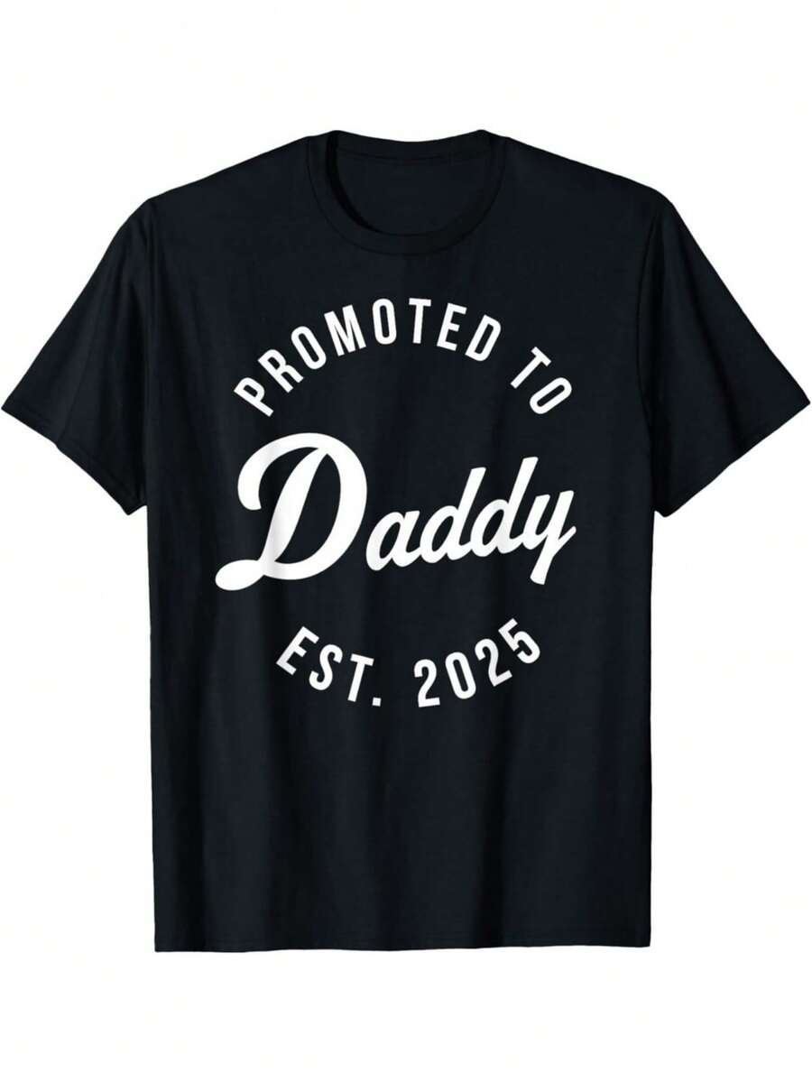 Funny 1st Time Dad EST 2025 New Dad New First Fathers Day  Unisex T-Shirt - 黑色 - 查看 1
