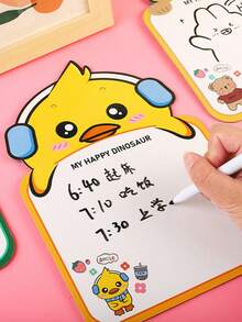 Pizarra de dibujo borrable con diseños de dibujos animados para niños, pizarra blanca de doble cara para pintar, garabatear y tomar notas, set de pizarra de dibujo para estudiantes - Multicolor - Ver 3