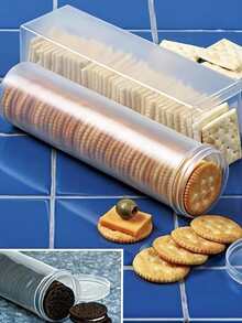 Transparent Rectangular Sealed Food Storage Box With Flip Lid - Reusable Plastic Kitchen Storage Container For Pasta, Snacks, Etc. - Space-Saving Stackable Design, Hand Wash Only