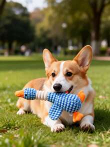 1 pieza Juguete para masticar para perros, juguete de peluche con chillido duradero, juguete de autoentrtenimiento para mascotas, alivio del aburrimiento, juguete para perros que consume energía - Multicolor - Ver 5