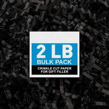 2LB Crinkle Cut Paper, Shred Packing Grass Cushion Paper Streamer For All Occasions, Gift Baskets - Perfect For Christmas Wedding Birthday Bridesmaid Engagement Craft Gift Boxes Bags Basket Filler Decoration Shredded Paper Filler, Christmas Gifts, Christmas Stuffers & More (White/Pink/Black) - 黑色 - 查看 1