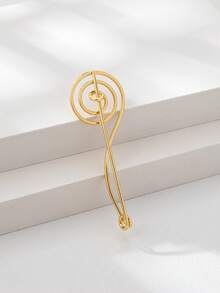 1/6/10pcs Elegant Men's Minimalist Spiral Lapel Pin, High-Quality Copper Brooch Suitable For Suits And Religious Attire - Yellow Gold - View 6