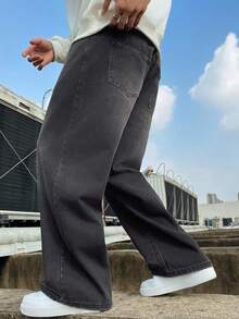 A Versatile Pair Of Straight-Leg Pants For Young People - Dark Grey - View 3