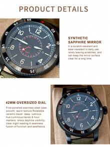 Burberry Đồng hồ nam analog Thụy Sĩ GMT Quartz màu xanh ô liu, dây đeo nylon. - màu đen - Xem 5
