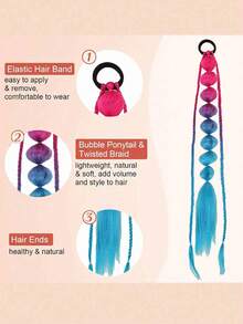 24inch Handmade Bubble Braid Wig, Long Braided Wig - Multicolor - View 5