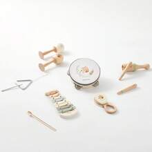 带有可爱松鼠图案的木制乐器玩具，可刺激感官和促进协调发展，是音乐教育、圣诞节和生日礼物的理想选择 - 彩色 - 查看 4