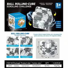 Puzzle cub labirint cu bile 3D - Cub logic educațional pentru copii, joc de luptă părinte-copil, jucărie de ameliorare a stresului pentru antrenamentul gândirii logice (culoare accesoriu aleatoriu)