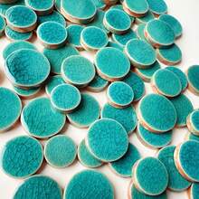 100g/3.53oz DIY Mosaic Tiles, Ice Crackle Effect Multiple Colors, Round Floral Pattern Tiles, Suitable For DIY Crafts, Creative Art Glass Mosaic, Jewelry Making And Home Decor - Multicolor - View 19