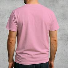 Men's Triangle White T-Shirt, Premium Cotton Shirt - Pink - View 3
