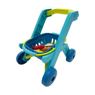 Juguete Carrito De Supermercado con Canasta 2 en 1 con Accesorios, Juego de Simulación Compras de Super