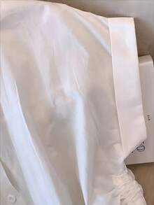 女士白色短袖 Polo 衫，带抽绳，常规版型，涤纶面料 - 白色 - 查看 5