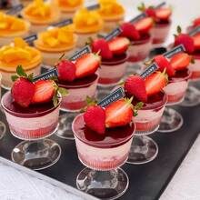 10/20pcs 110ml Striped Cake Cups (Please Confirm The Specifications And Size Before Purchasing) These Party Cups Are Suitable For Espresso, Tiramisu, Pudding, Cheesecake, Mousse, Cake Decorations, Etc. They Are Reusable And Suitable For Birthday Parties, Weddings, Halloween, New Year And Christmas Gifts