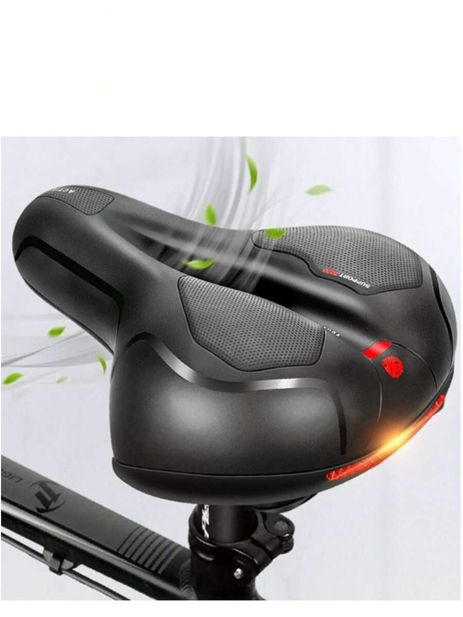 WIDE EXTRA COMFY BIKE BICYCLE GEL SPORTY SOFT PAD SADDLE SEAT/HANDLEBAR GRIPS - Black - View 1