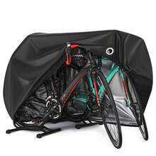 1件银黑色防风雨摩托车罩 - 反光条纹，防风防盗，带锁孔，防紫外线，防尘防雨，四季通用，适用于越野街车，冬季夏季必备户外摩托车装备 - 彩色 - 查看 6