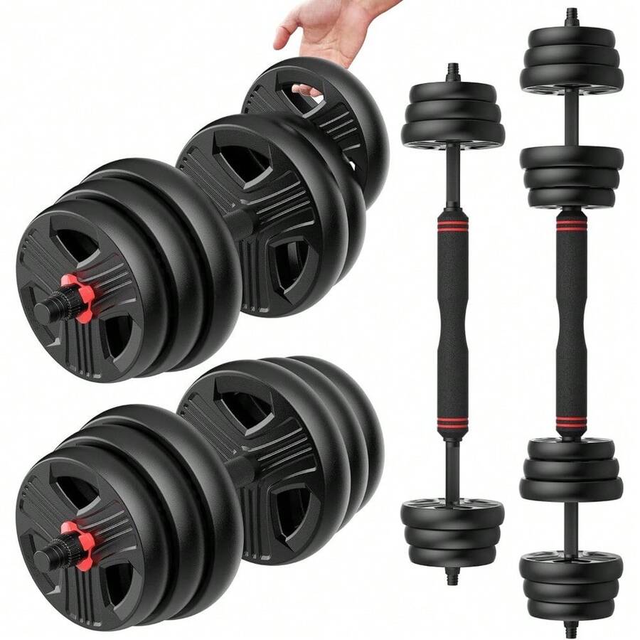 Adjustable Dumbbell Set 20 30 40 55 60 70 80 90 Lbs Free Weights With Connector 2 In 1 Dumbbell Barbell Kettlebell For Home Gym Workout Strength Training For Men Women - 1 - 查看 1