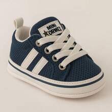 Tenis deportivos para bebé – Estilo casual unisex en color negro, rosa, blanco, marino con franjas blancas - Azul Marino - Ver 2