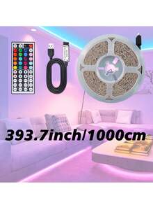 RGB Ambient LED Light Strip, 39.37-1181 Inch, USB Version, 44-Key Remote Control, Self-Adhesive Backing, Suitable For Bedrooms And Parties. - Multicolor - View 14