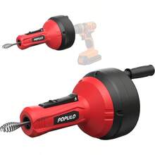 PZW POPULO - Sinfín de drenaje para fontanería de alimentación automática para desagüe de fregadero de 3/4 "-2 pulgadas herramientas limpiadoras de drenaje de cabello de serpiente de 16 pies2537 - como en la foto - Ver 2