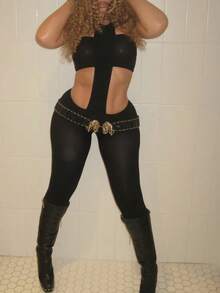 Summer Going Out Jumpsuits For Woman Date Night Women Outfit Sleeveless Backless Y2K Jumpsuits Rave Outfits Festival - Black - View 13