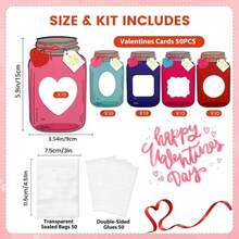 25/50pcs Valentine's Day Greeting Cards, Happy Valentine's Day Cards, Fun Classroom Valentine's Gifts, School Valentine's Gift Exchange Cards, Small Business Supplies (No Candies, Includes 1 Roll Of Tape) - Multicolor - View 9