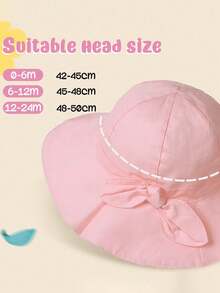 1pc Baby Girl Sun Hat, Toddler Summer Beach Hat, Wide Brim, UPF50+ - 1PC - View 7