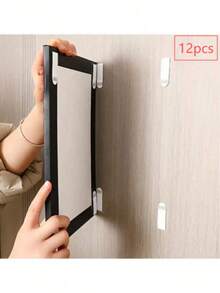 12/24pcs Frame Fixing Adhesive Tape, Damage-Free Installation, Double-Sided Magic Sticker, Convenient For Removing And Installing, Suitable For Remote Controls, Photo Frames, Sockets, Etc.