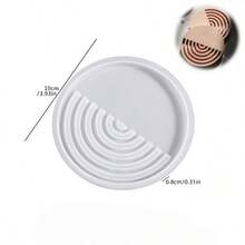 DIY Clay Mold, Half Striped Round Coaster, Gypsum, Resin, Epoxy Resin, Round Daily Silicone Mold